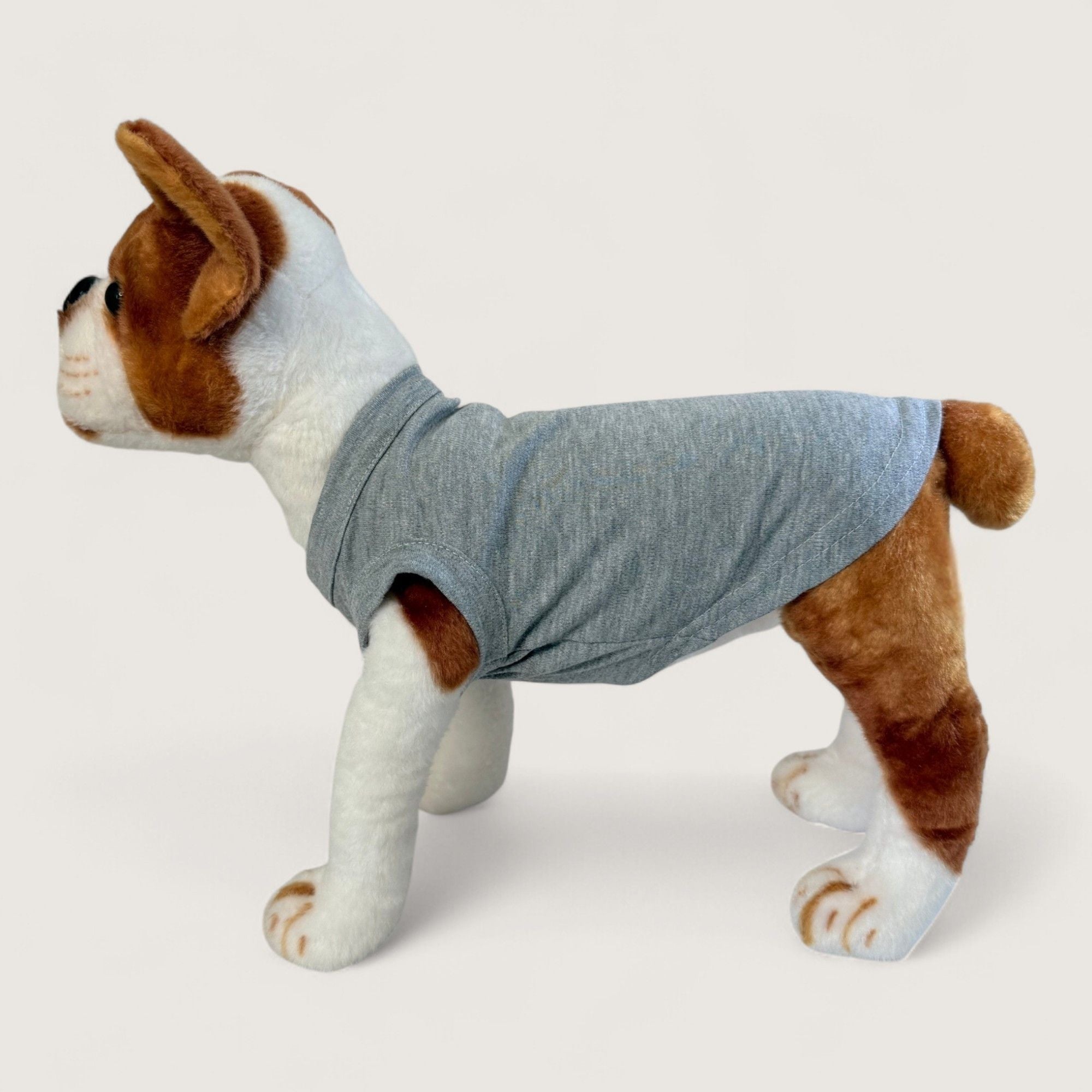 Pet T-Shirt - Gray, left side view – blank dog apparel for makers and small brands | Fetch Blanks