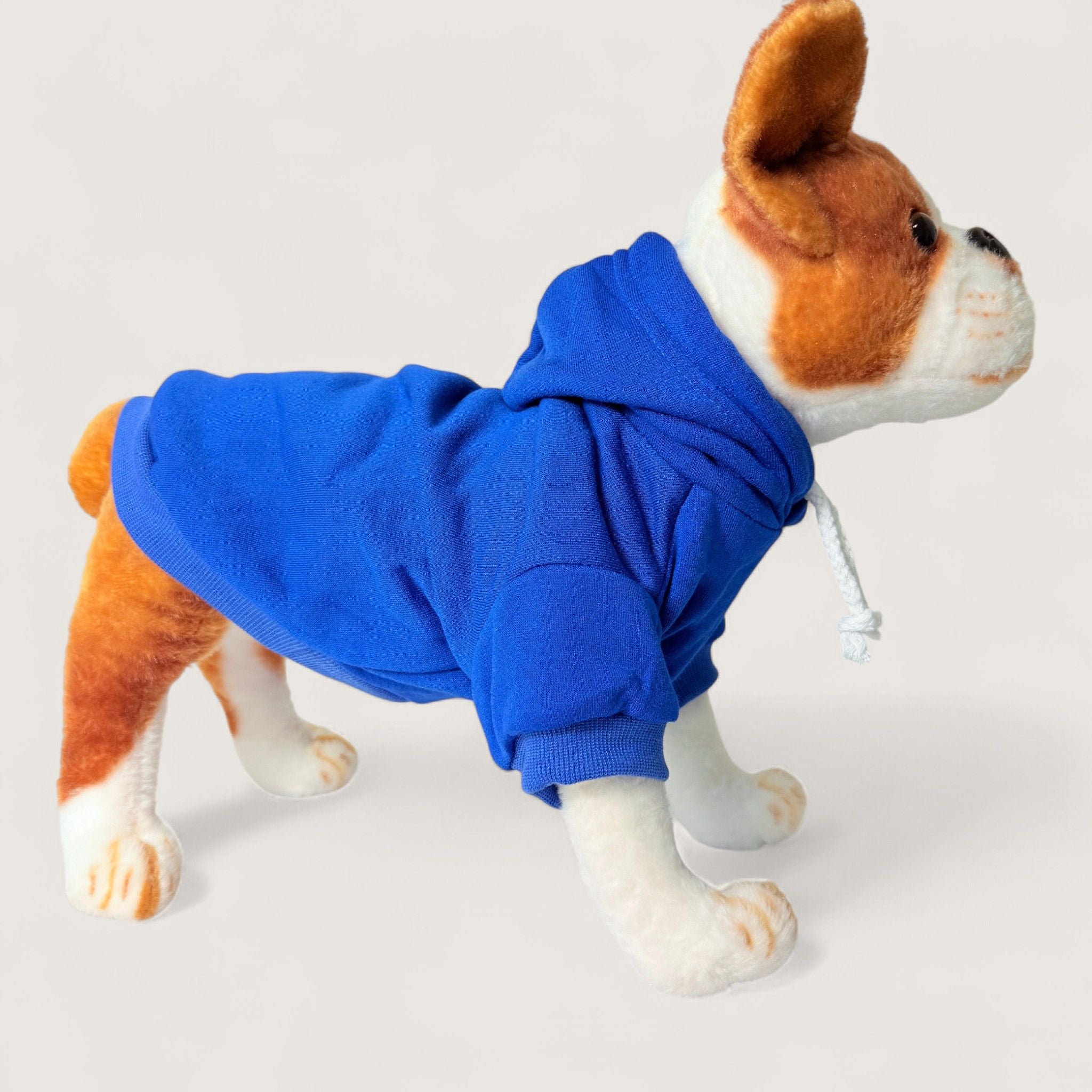 Polyester Dog Hoodie - Blue, right side view – blank dog apparel for makers and small brands | Fetch Blanks
