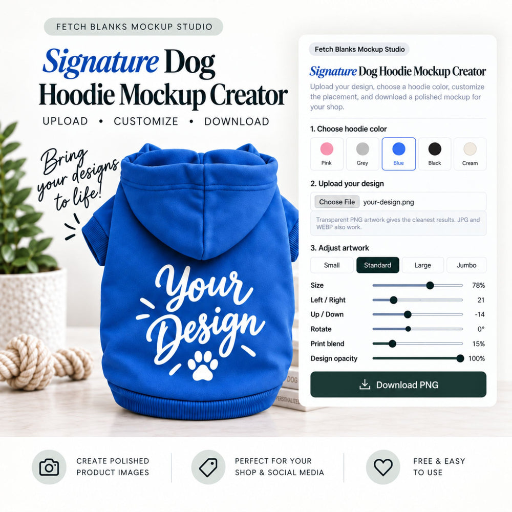 Signature Dog Hoodie Mockup Creator