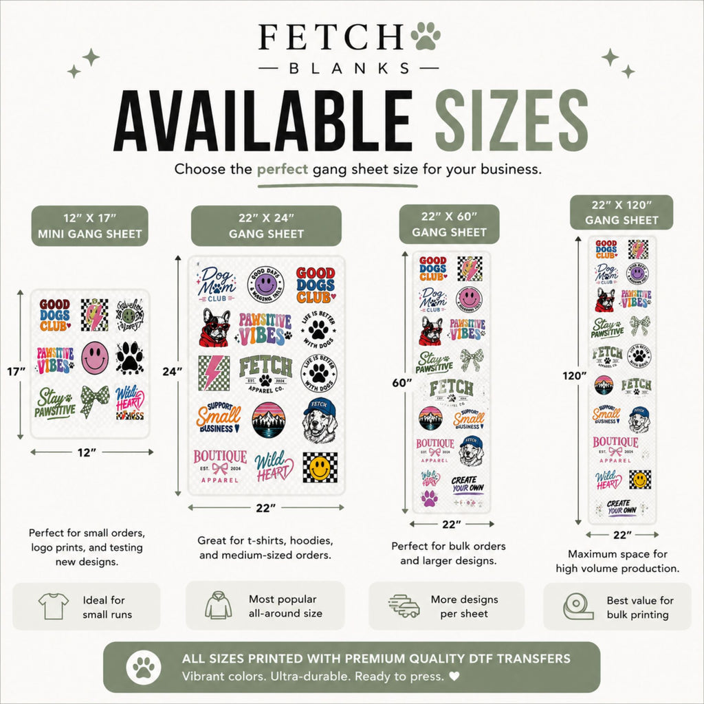 Custom DTF Gang Sheet Transfers | Upload Your Artwork