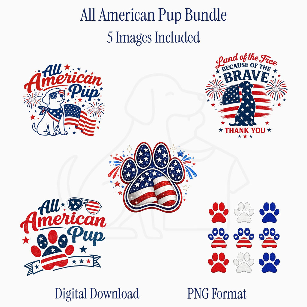 All American Pup PNG Bundle – blank dog apparel for makers and small brands | Fetch Blanks