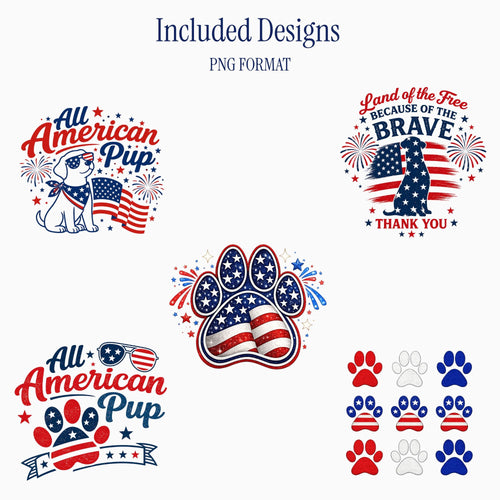 All American Pup PNG Bundle – blank dog apparel for makers and small brands | Fetch Blanks