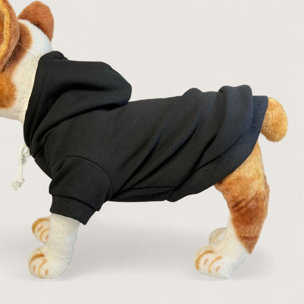Black Dog Hoodie - Cotton Blend, side view – blank dog apparel for makers and small brands | Fetch Blanks