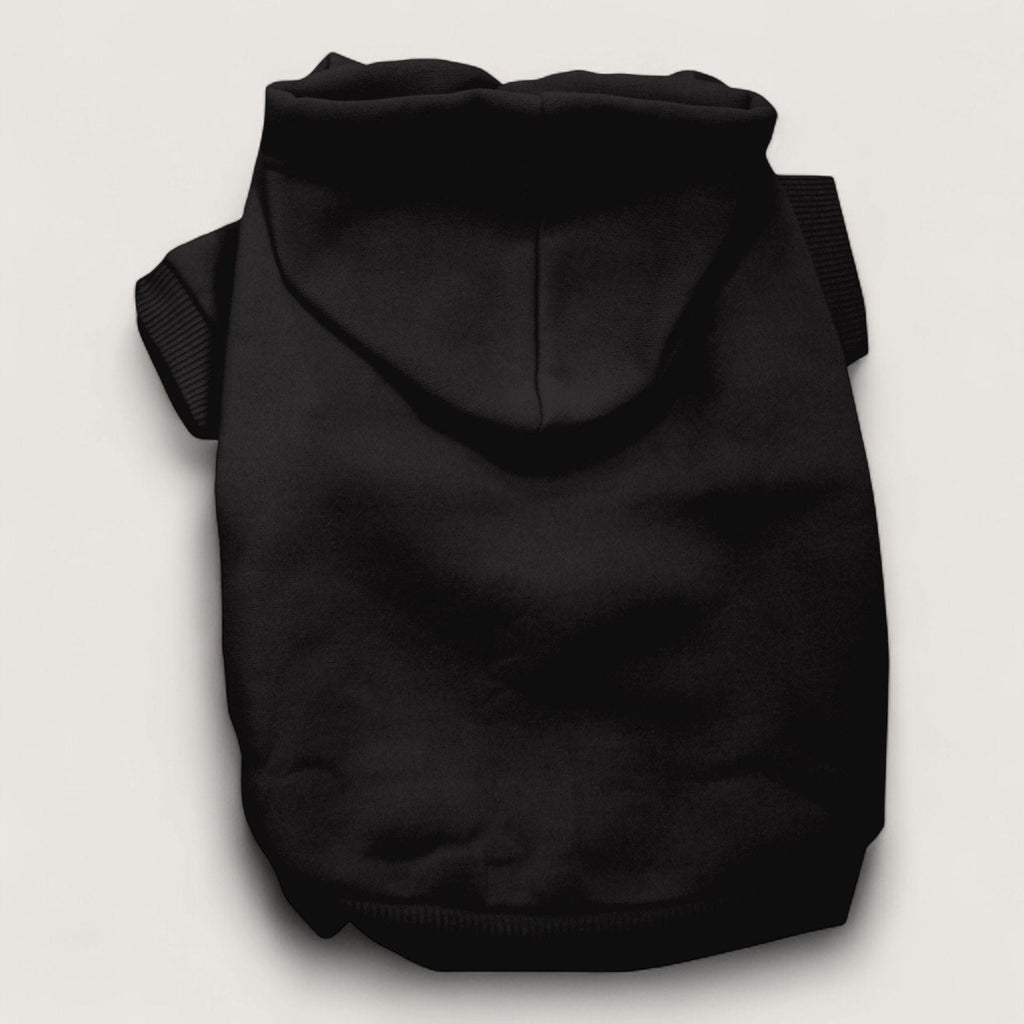 Black Dog Hoodie - Cotton Blend, flat lay – blank dog apparel for makers and small brands | Fetch Blanks