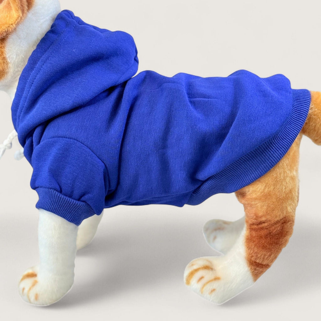 Blue Dog Hoodie - Cotton Blend, side view – blank dog apparel for makers and small brands | Fetch Blanks