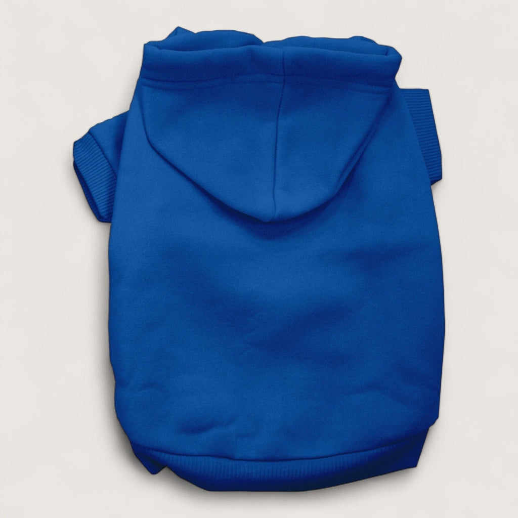 Blue Dog Hoodie - Cotton Blend, flat lay – blank dog apparel for makers and small brands | Fetch Blanks