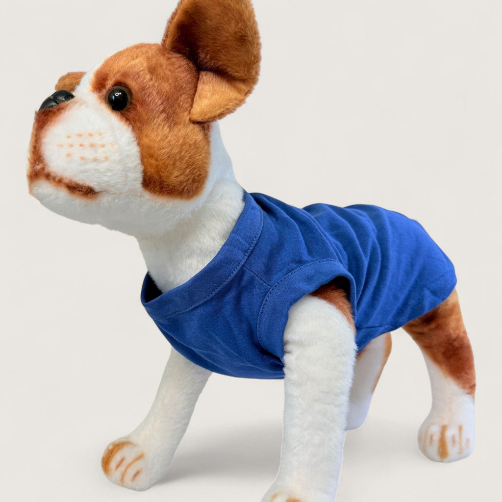 Pet T-Shirt - Blue, front side angle – blank dog apparel for makers and small brands | Fetch Blanks