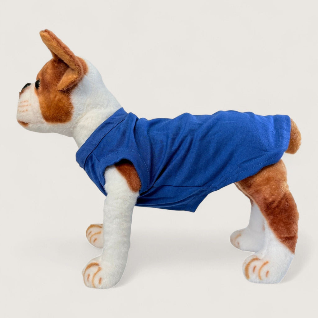 Pet T-Shirt - Blue, side view – blank dog apparel for makers and small brands | Fetch Blanks