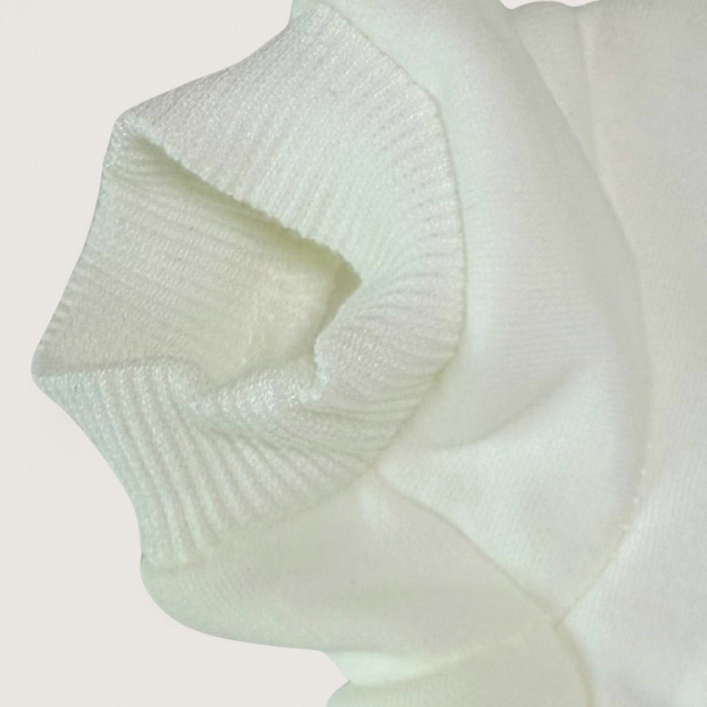 Cream Dog Hoodie - Cotton Blend, up close of stitching quality – blank dog apparel for makers and small brands | Fetch Blanks