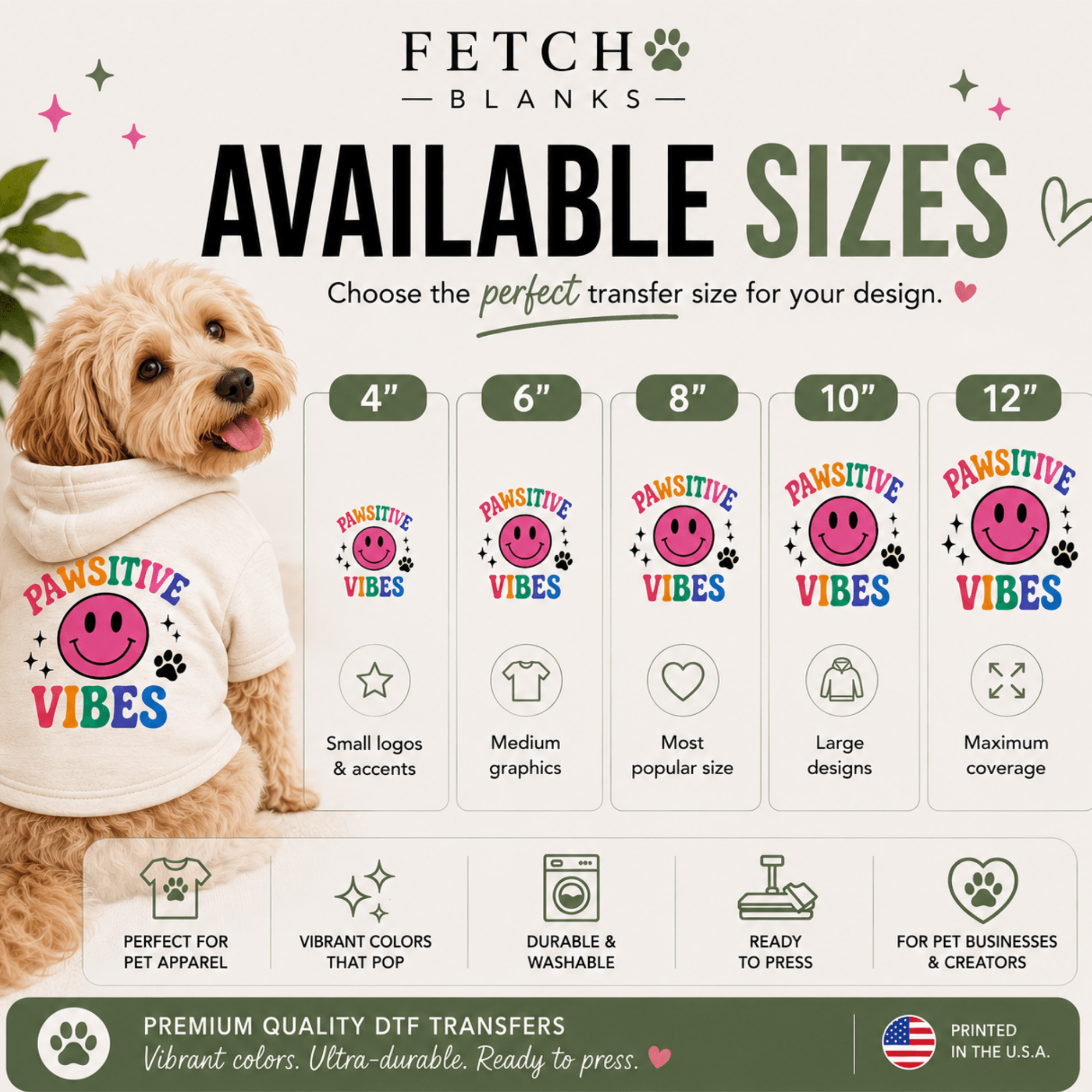 Custom Logo & Design DTF Transfers – blank dog apparel for makers and small brands | Fetch Blanks