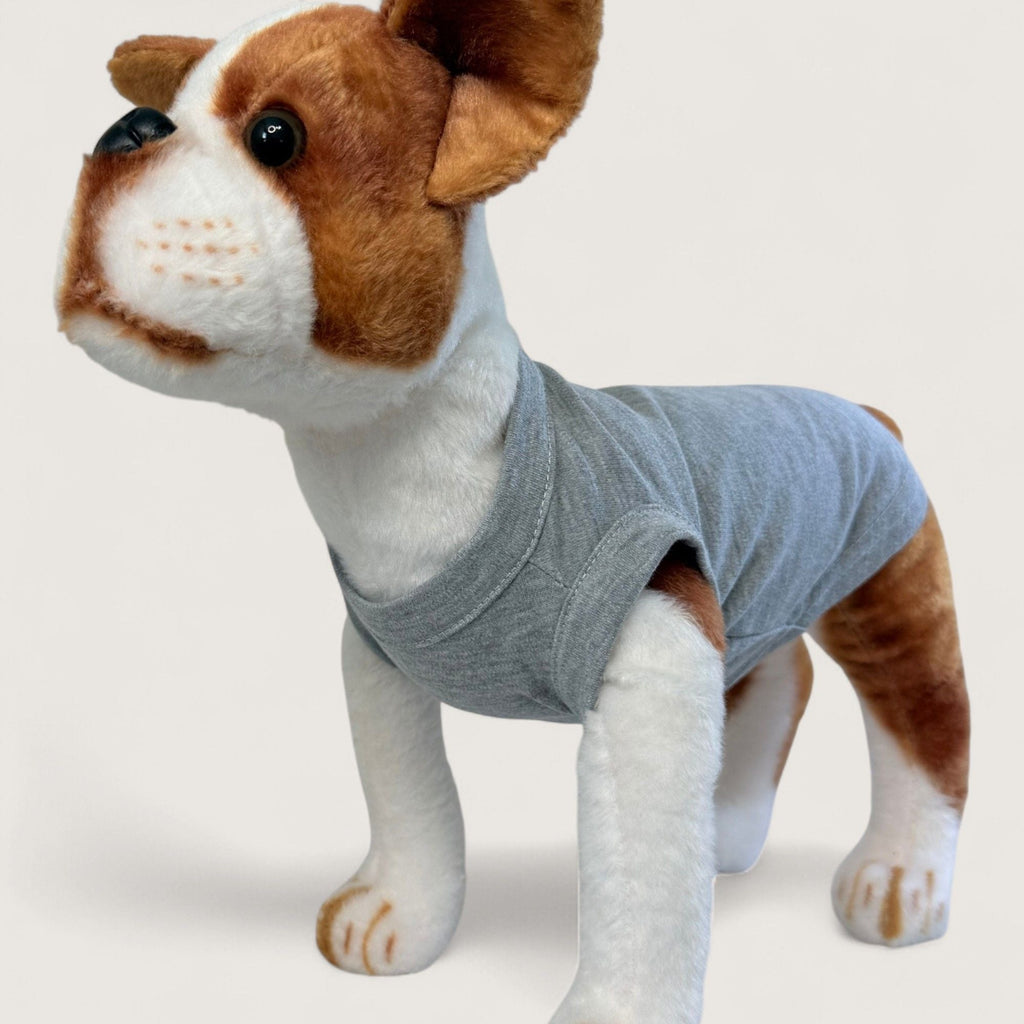 Pet T-Shirt - Gray, front angle view – blank dog apparel for makers and small brands | Fetch Blanks