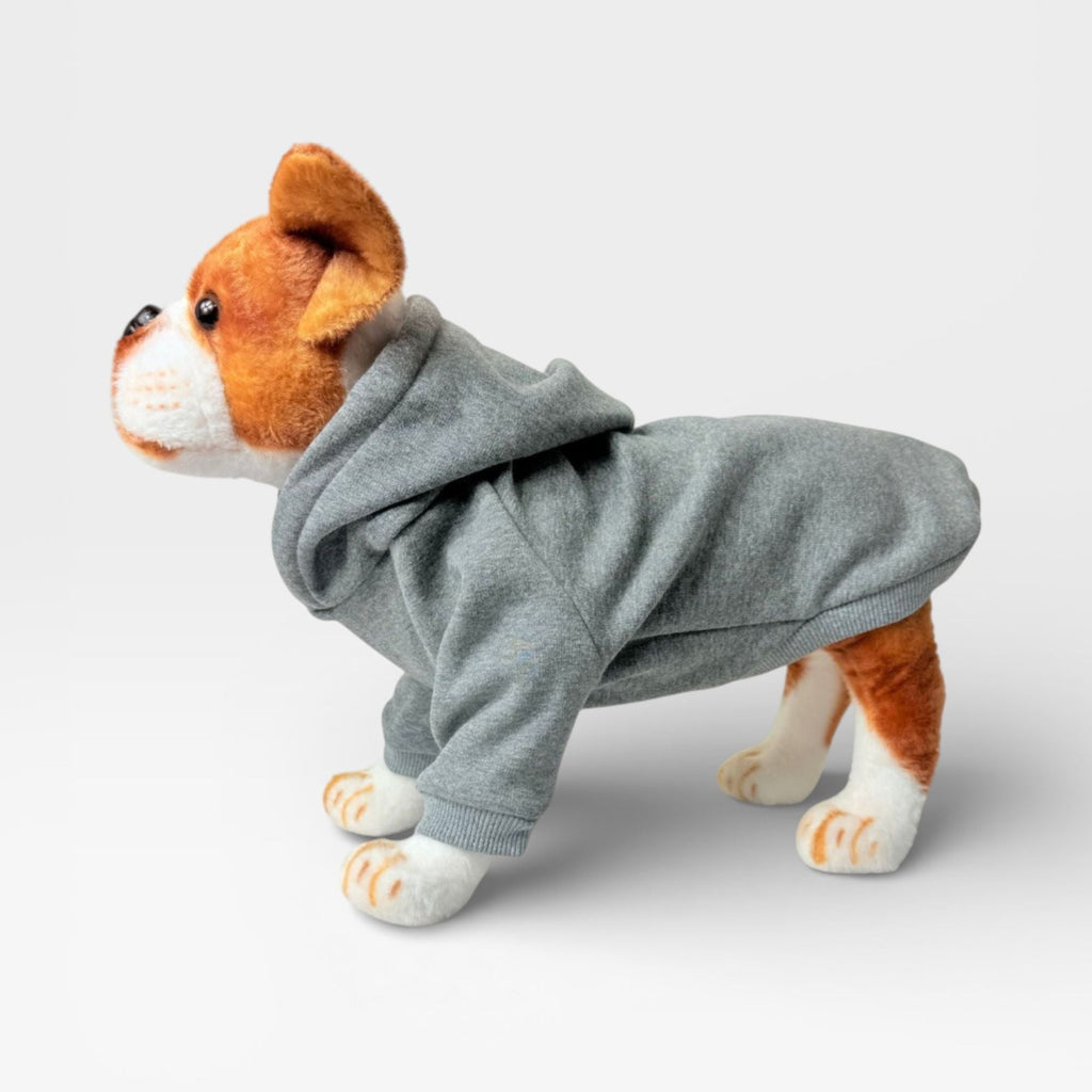 Grey Fleece Signature Dog Hoodie for Custom Printing – blank dog apparel for makers and small brands | Fetch Blanks