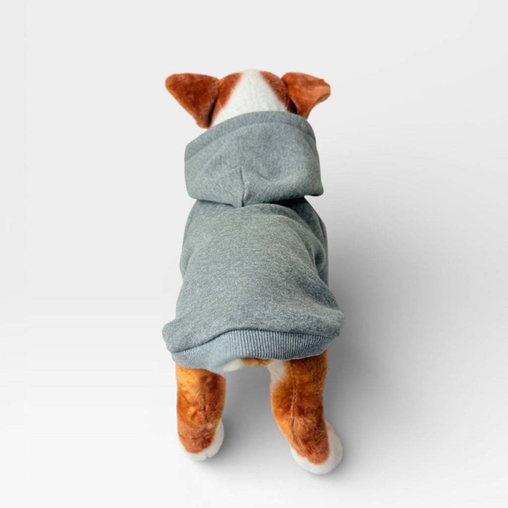 Grey Fleece Signature Dog Hoodie for Custom Printing – blank dog apparel for makers and small brands | Fetch Blanks