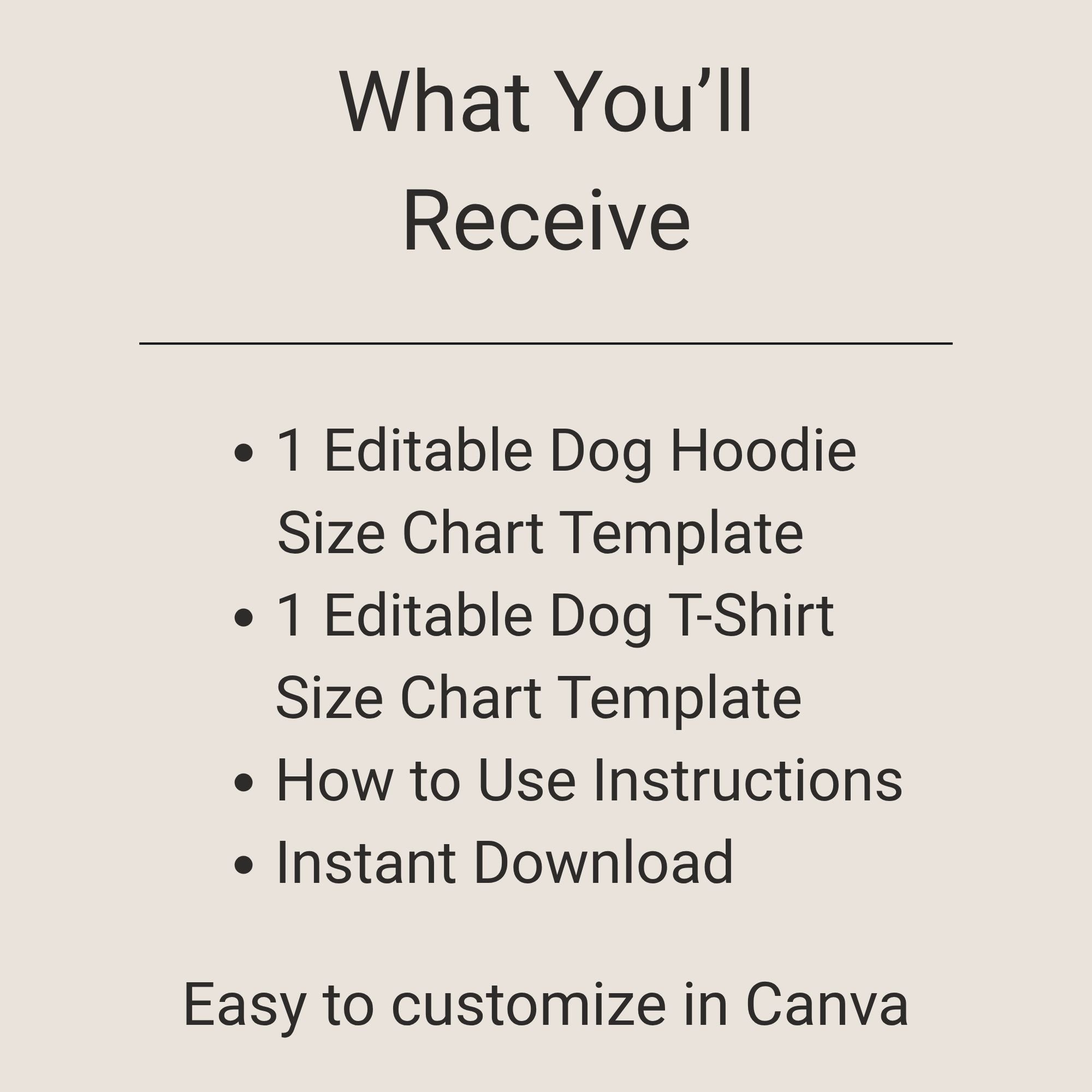 Pet Clothing Size Chart Bundle (Hoodie + T-Shirt) – Editable Canva Templates – blank dog apparel for makers and small brands | Fetch Blanks