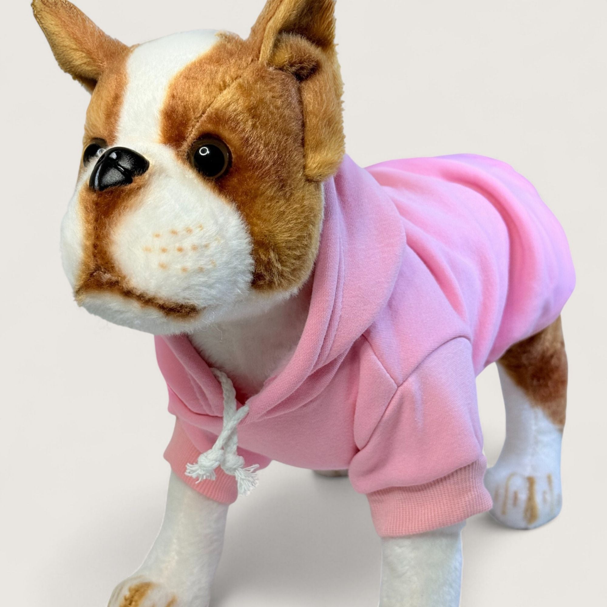 Pink Dog Hoodie - Cotton Blend, front view – blank dog apparel for makers and small brands | Fetch Blanks