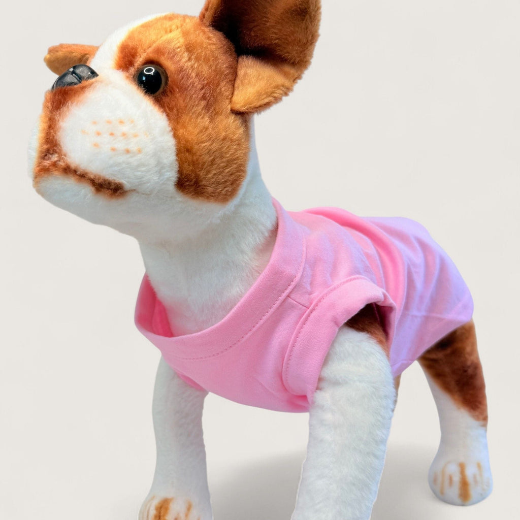 Pet T-Shirt - Pink, front angle view – blank dog apparel for makers and small brands | Fetch Blanks