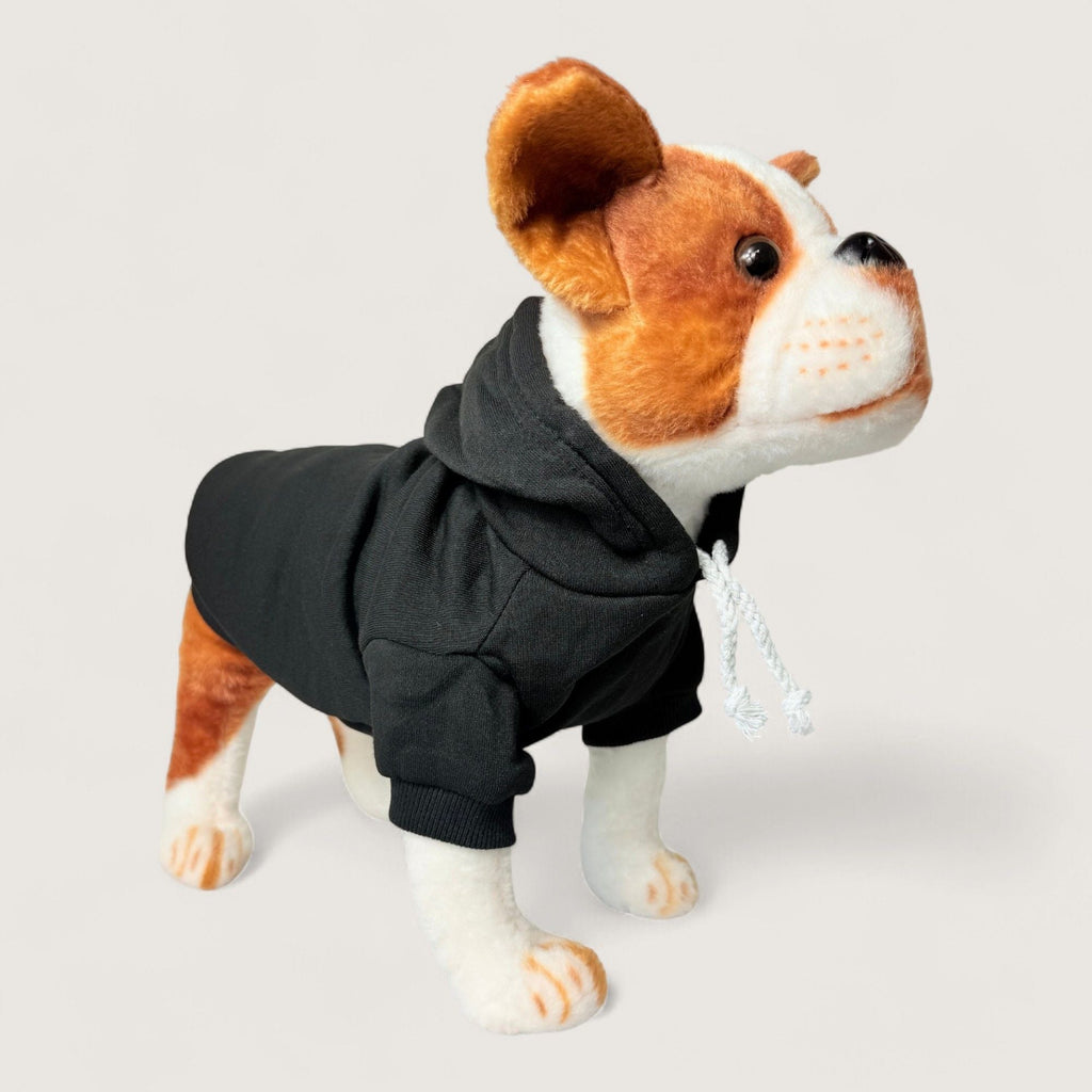 Polyester Dog Hoodie - Black, right side angle – blank dog apparel for makers and small brands | Fetch Blanks