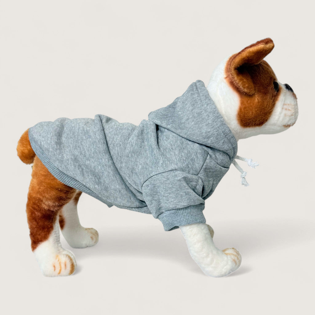 Polyester Dog Hoodie - Gray, right side view – blank dog apparel for makers and small brands | Fetch Blanks