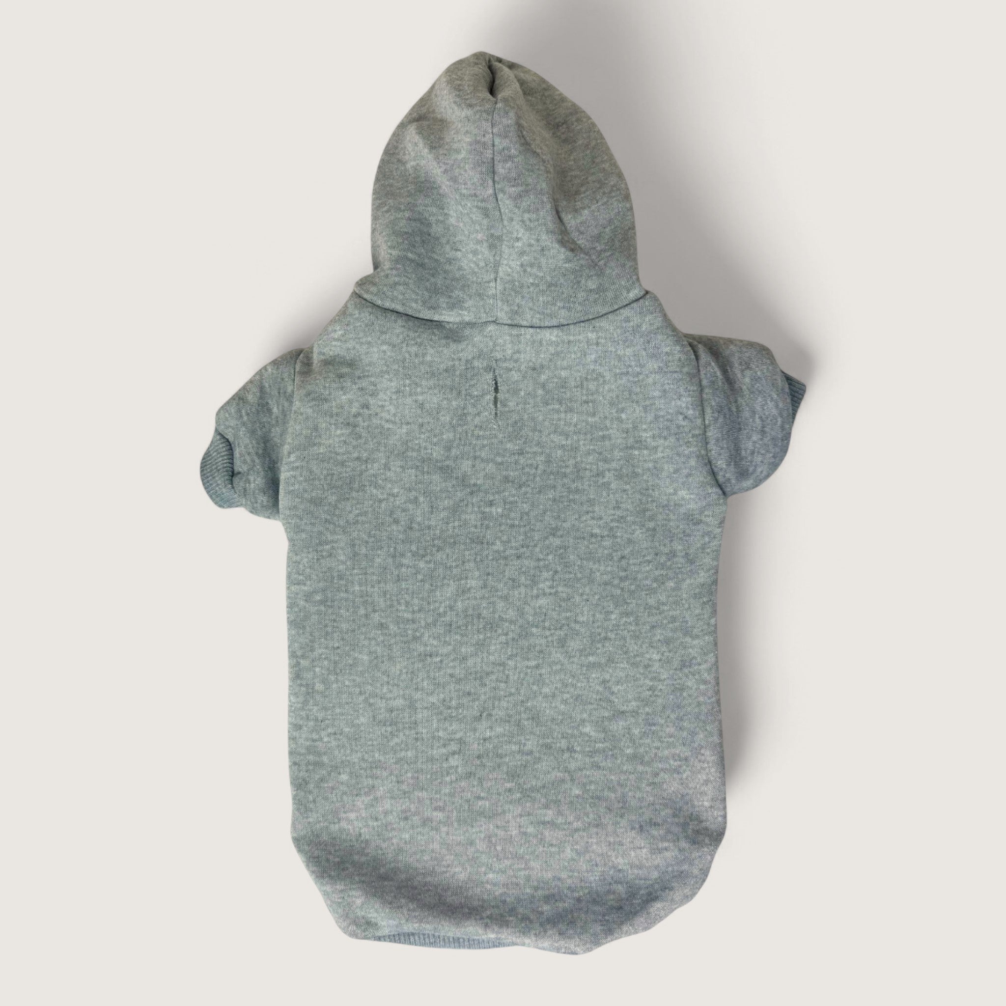 Polyester Dog Hoodie - Gray, back flat lay – blank dog apparel for makers and small brands | Fetch Blanks