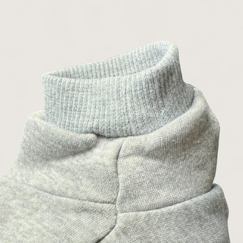 Polyester Dog Hoodie - Gray, up close of stitching quality – blank dog apparel for makers and small brands | Fetch Blanks