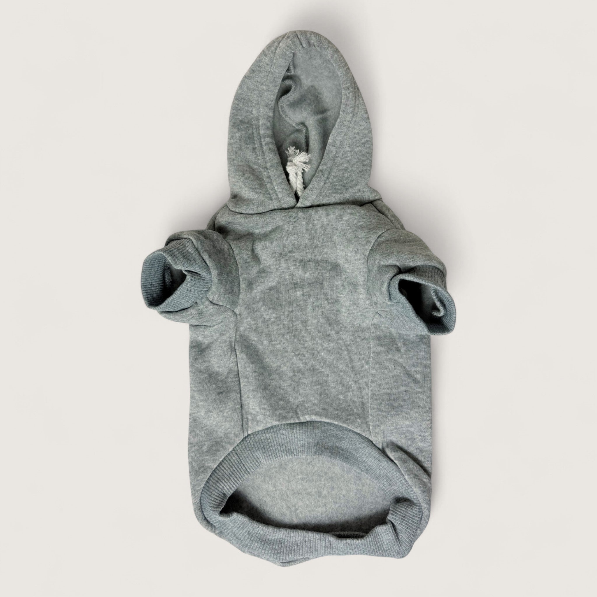Polyester Dog Hoodie - Gray, front flat lay – blank dog apparel for makers and small brands | Fetch Blanks