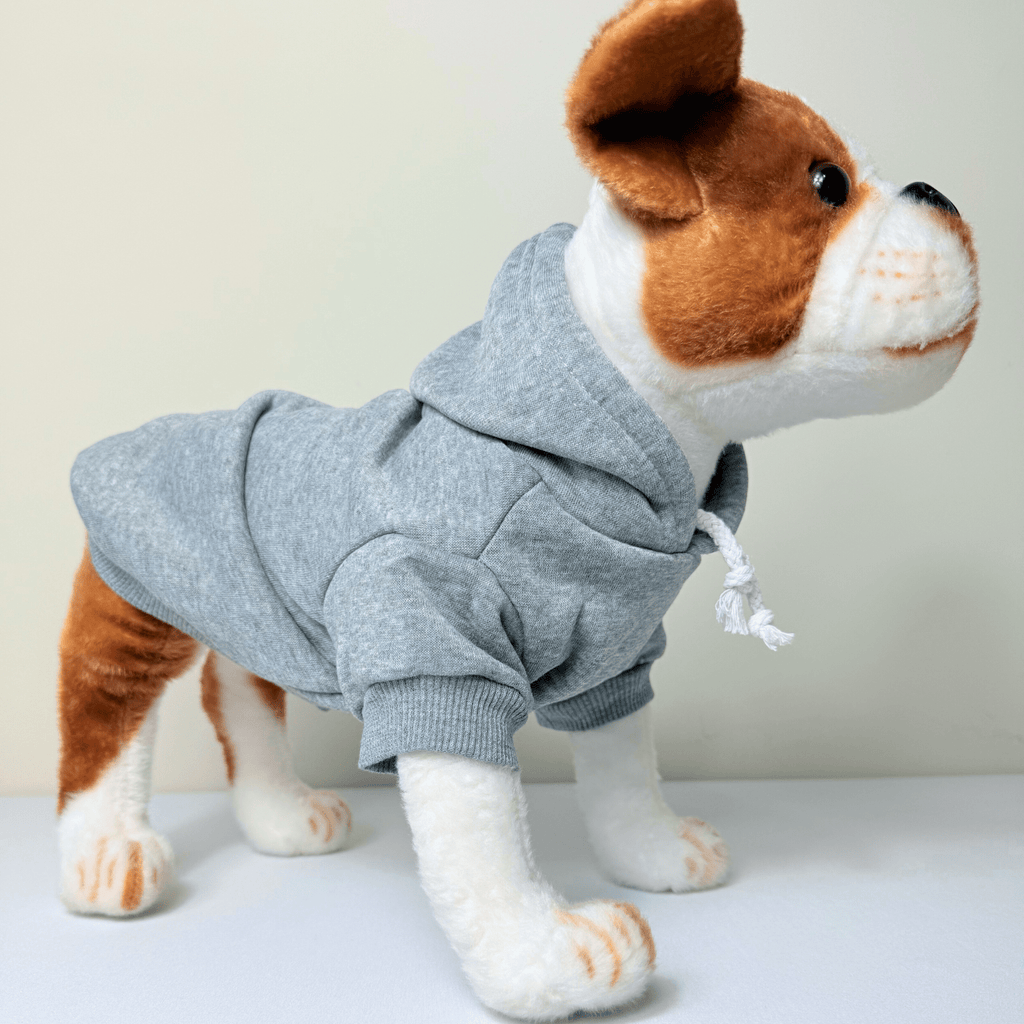 Polyester Dog Hoodie - Gray, right angle view – blank dog apparel for makers and small brands | Fetch Blanks