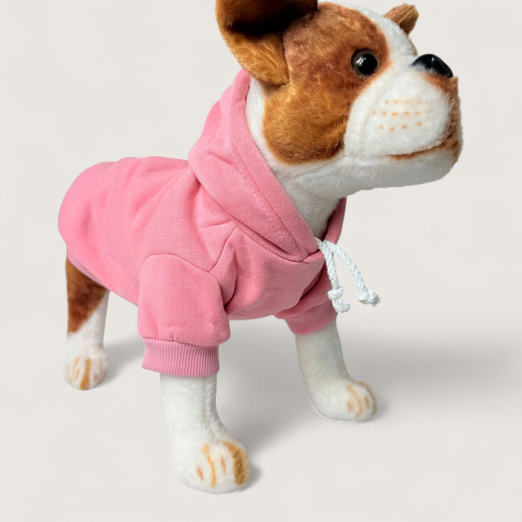 Polyester Dog Hoodie - Pink, right angle view – blank dog apparel for makers and small brands | Fetch Blanks