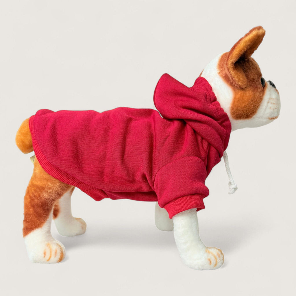 Polyester Dog Hoodie - Red, right side view – blank dog apparel for makers and small brands | Fetch Blanks