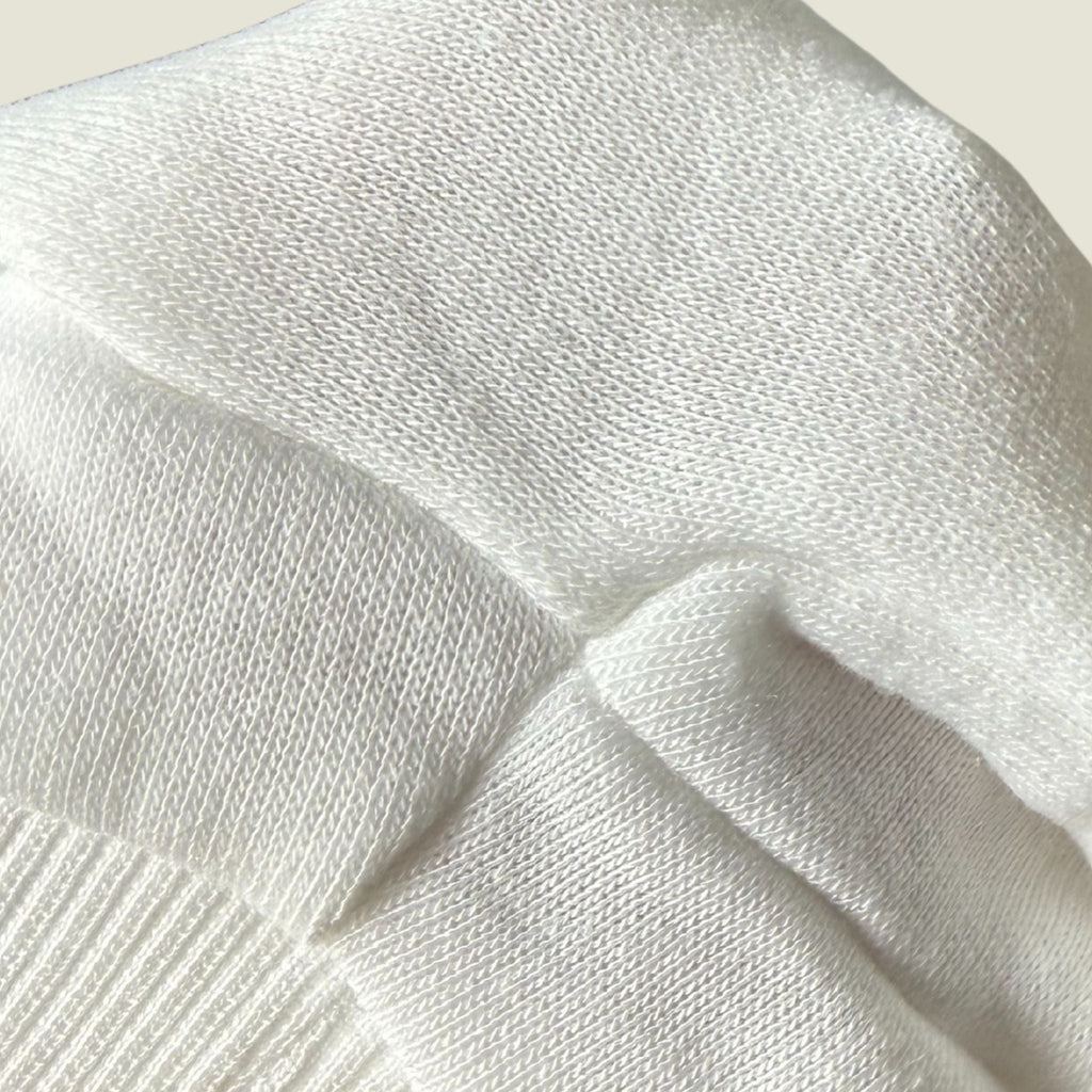 Polyester Dog Hoodie - White, up close of stitching quality – blank dog apparel for makers and small brands | Fetch Blanks