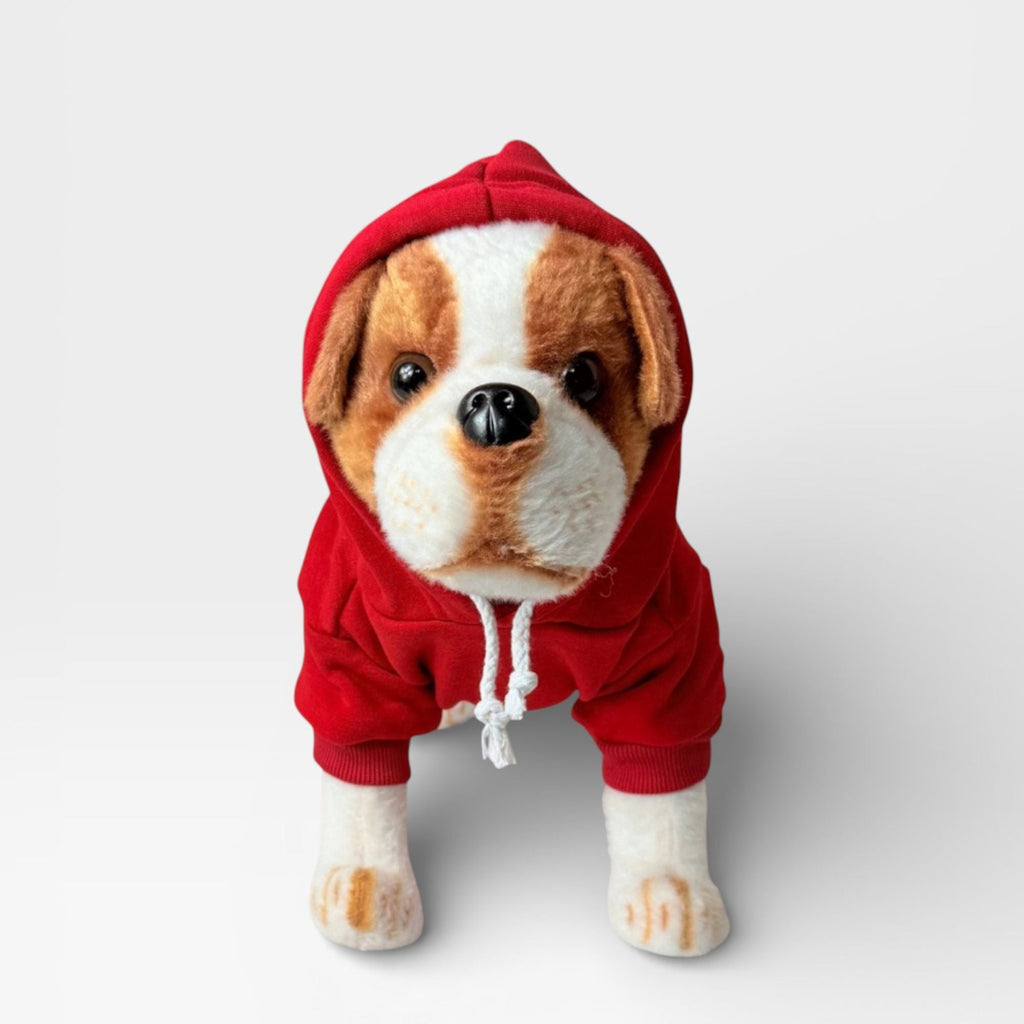 Red Fleece Classic Dog Hoodie for Custom Printing – blank dog apparel for makers and small brands | Fetch Blanks