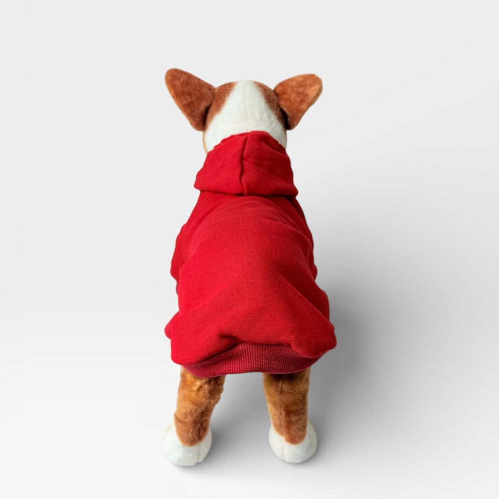 Red Fleece Classic Dog Hoodie for Custom Printing – blank dog apparel for makers and small brands | Fetch Blanks