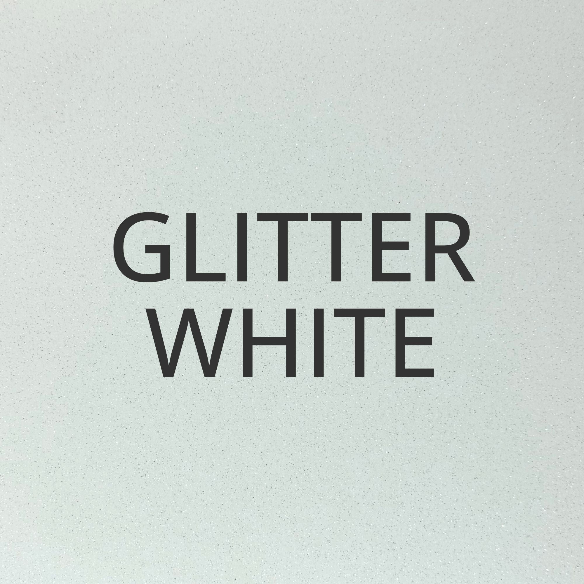 White glitter heat transfer vinyl sheet for dog apparel and craft projects.