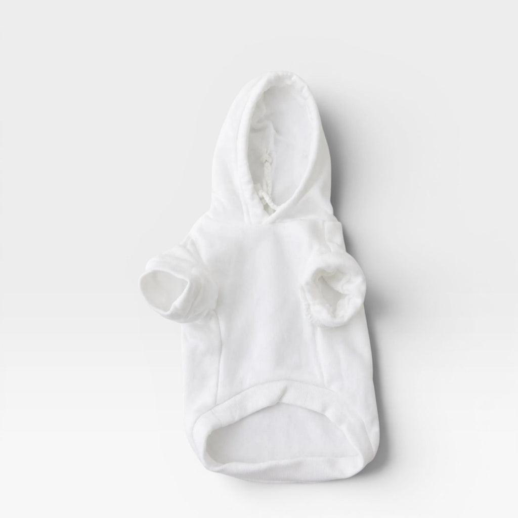 White Performance Dog Hoodie – blank dog apparel for makers and small brands | Fetch Blanks