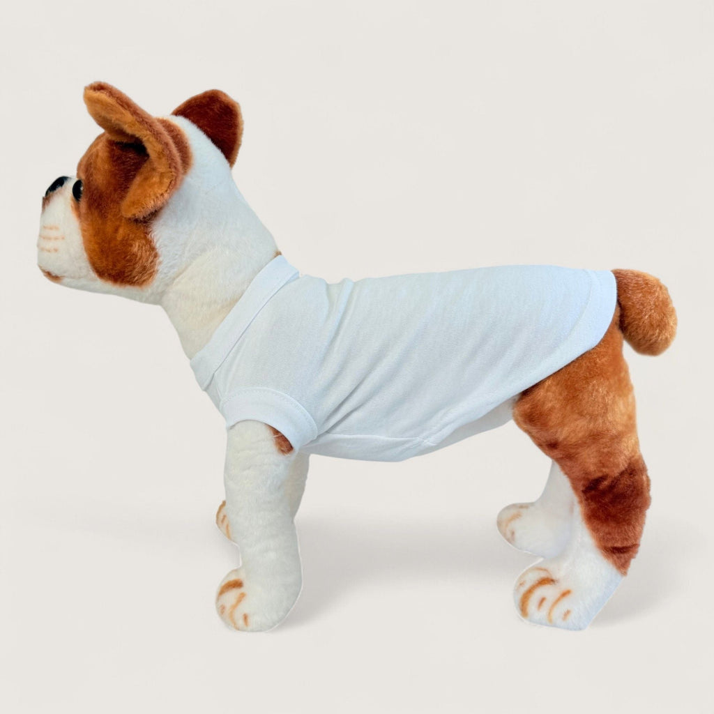 Pet T-Shirt - White, left side view – blank dog apparel for makers and small brands | Fetch Blanks