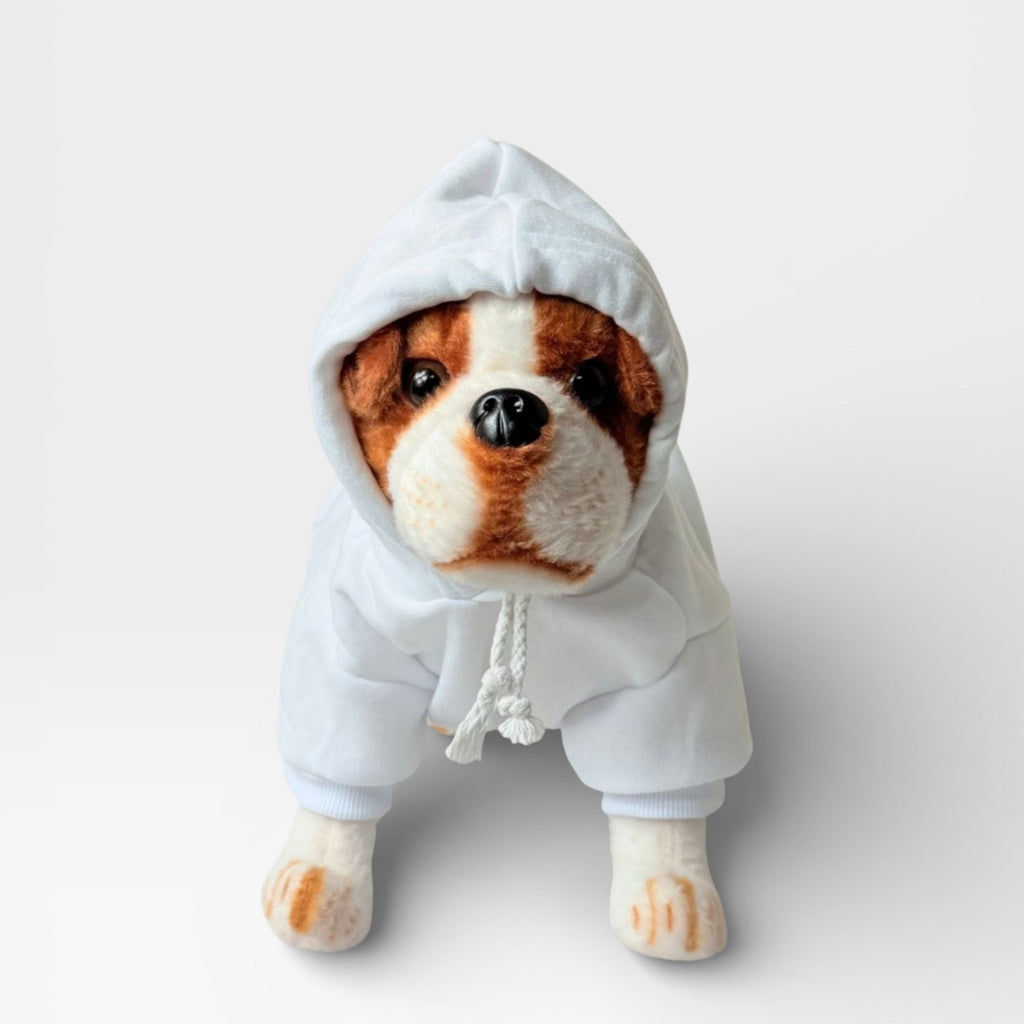 White Polyester Blank Dog Hoodie - Sublimation & HTV Ready – blank dog apparel for makers and small brands | Fetch Blanks