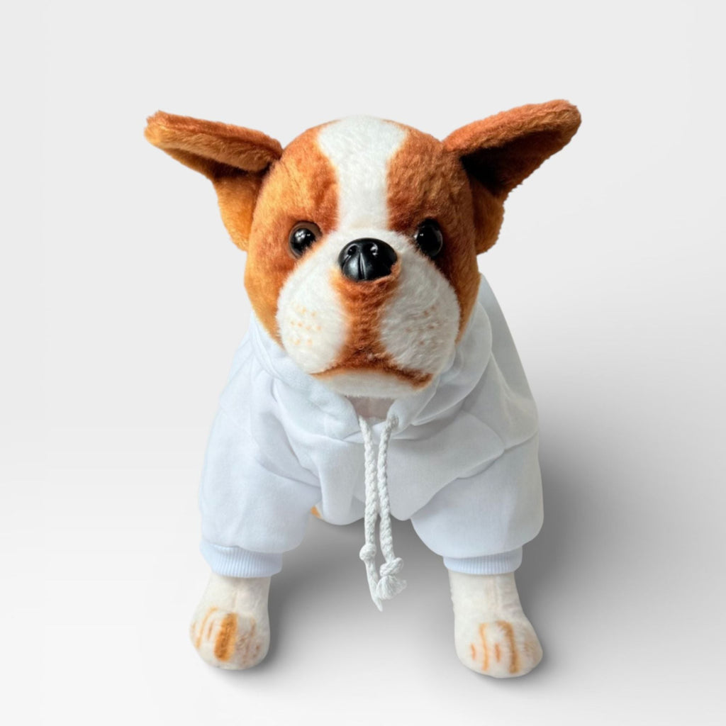 White Polyester Blank Dog Hoodie - Sublimation & HTV Ready – blank dog apparel for makers and small brands | Fetch Blanks