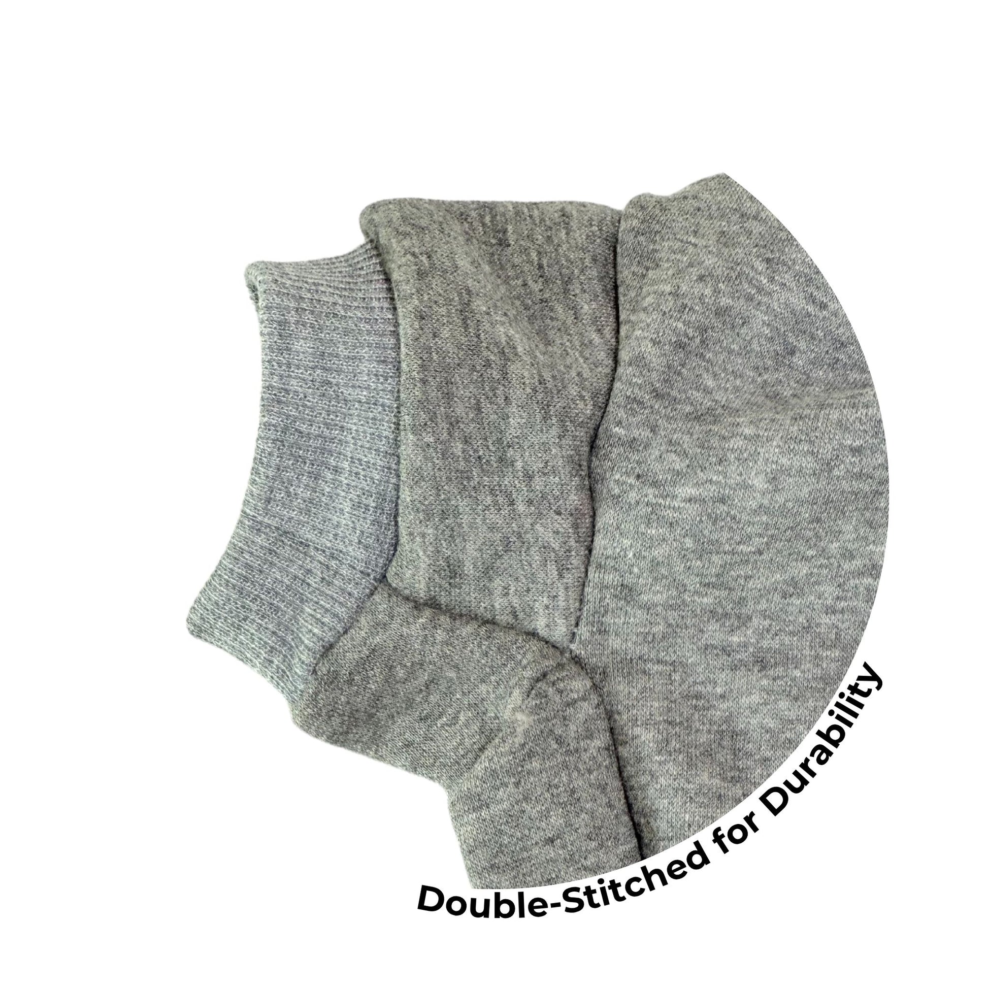 Close-up of grey pet hoodie seam highlighting double-stitched construction for extra durability